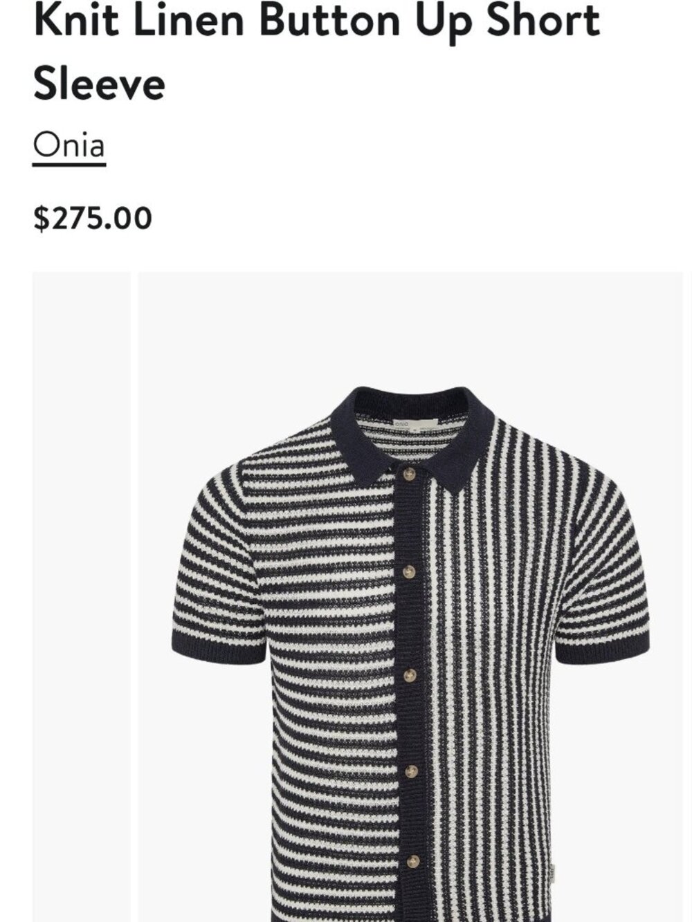 Oina knit linen button up short sleeve